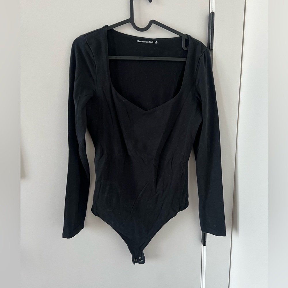 Abercrombie Long-Sleeve Cotton Squareneck Bodysuit
